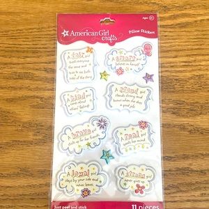 NEW American Girl crafts sticker set. 11 inspirational stickers
